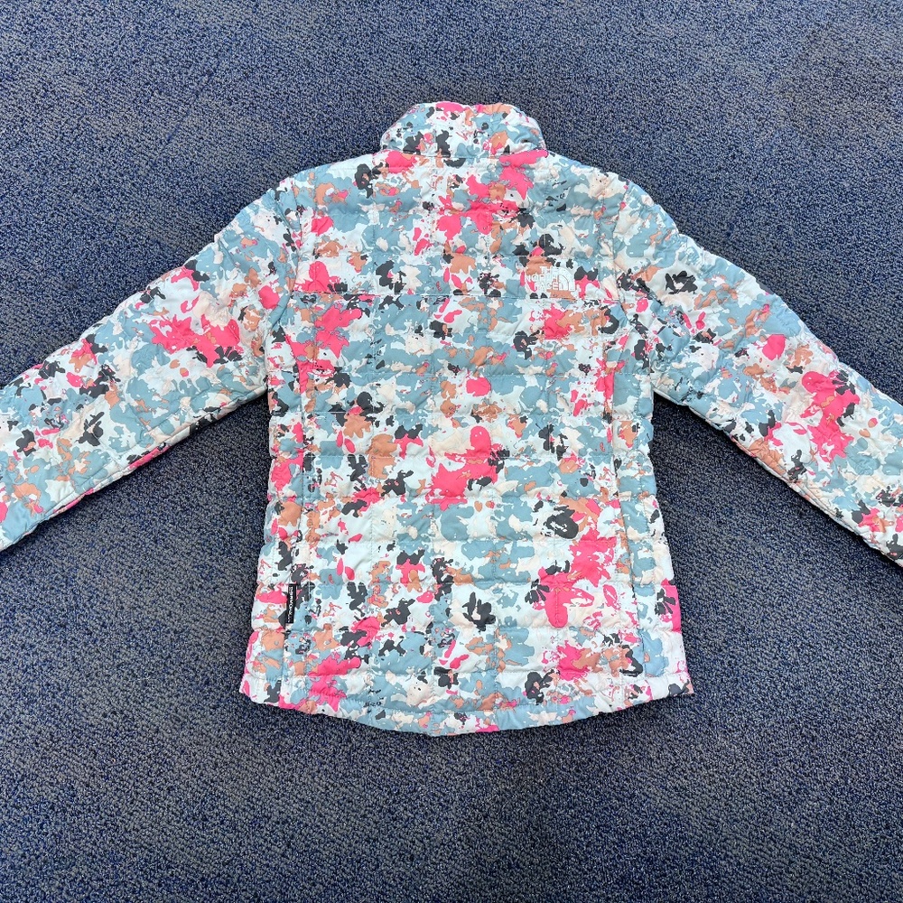 North Face ThermoBall Jacket Pink Floral Size XS 6 Excellent Condition